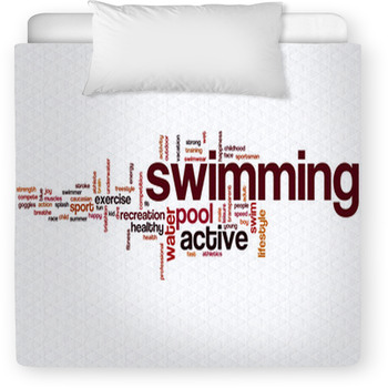 Swimming Word Cloud Toddler Duvet