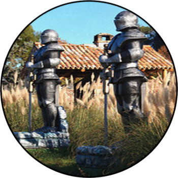 Swordsman Round Rug