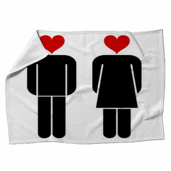 Symbol Frau Mann Herz-kopf I Fleece Blanket