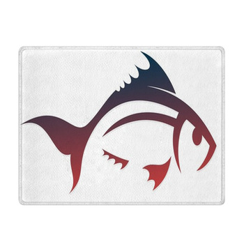 Symbol Of A Stylized Sea Fish Bath Mat