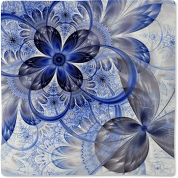 Symmetrical Gold Blue Fractal Flower Baby Blanket