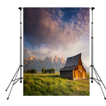 T A Moulton Homestead On Mormon Row Pole Pocket Backdrop