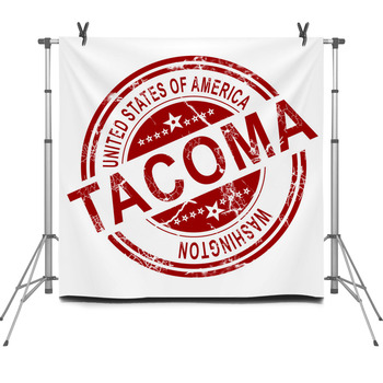 Tacoma Washington Stamp With White Fleece Backdrop