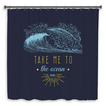 Take Me To The Ocean Vector Custom Size Shower Curtain