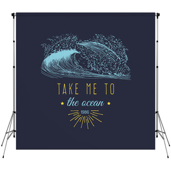 Take Me To The Ocean Vector Hand Fleece Backdrop