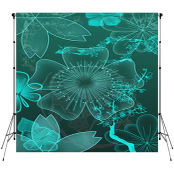 Teal Floral Backdrops