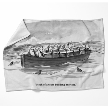Team Building Boat Woven Throw Blanket