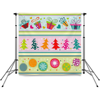 Template Christmas Greeting Card Pole Pocket Backdrop