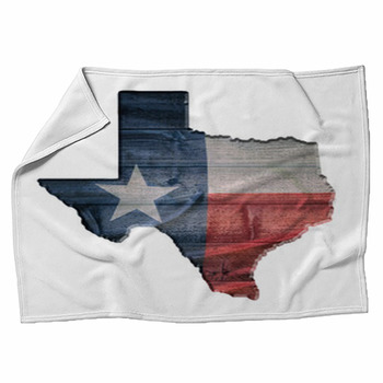 Texas Flag Wood Texture On The State Map Fleece Blanket