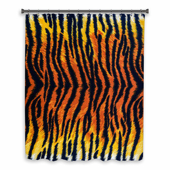 Texture Of Tiger Fabric Custom Size Shower Curtain