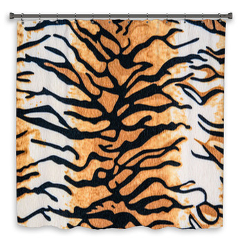 Texture Of Tiger Leather Custom Size Shower Curtain