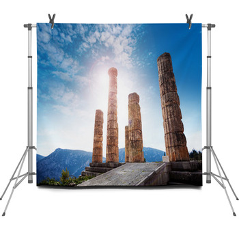 The Ancient Greek Temple Of Apollo Fleece Backdrop