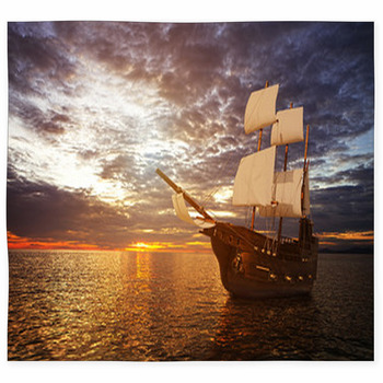 The Ancient Ship In The Sea Custom Size Floor Mat