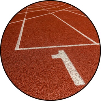 The Beginning Of The Athletics Track. The Round Rug