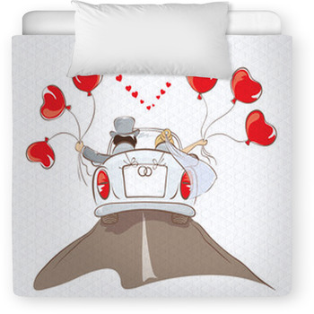 The Bride And Groom Riding In A Car Toddler Comforter