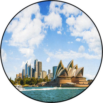 The City Skyline Of Sydney Australia Circular  Round Rug