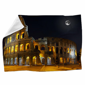 The Colosseum, Rome.  Night View Fleece Blanket
