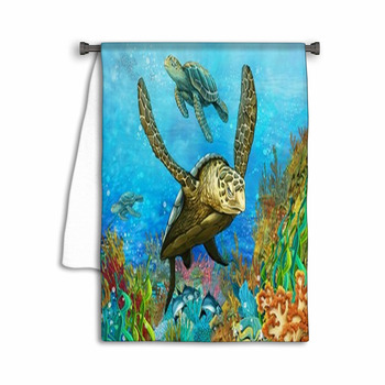 The Coral Reef Illustration For The Children Towel