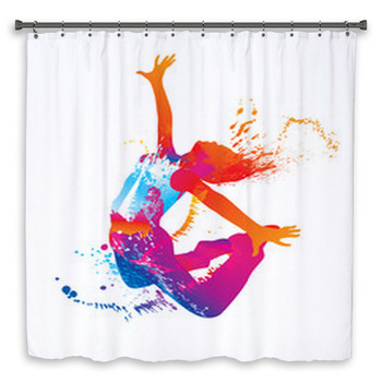 The Dancing Girl With Colorful Spots And Shower Curtain