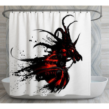 The Fiery Knight Of Chaos In Plate Armour  Shower Curtain