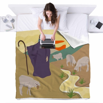 The Good Shepherd Fleece Bed Blanket