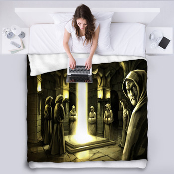 The Mystic Ritual In The Dark Temple. Fleece Blanket