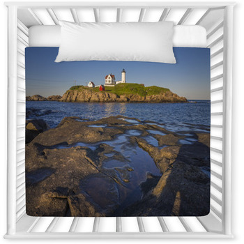 The Nubble Lighthouse At Sunset In Baby Crib Comforter