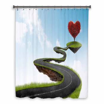 The Road To Heart Tree Custom Size Shower Curtain