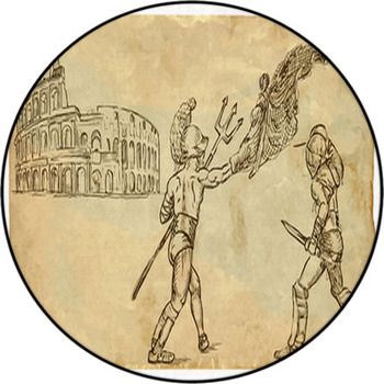 The Scene Of Italian Culture: Gladiators Round Rug
