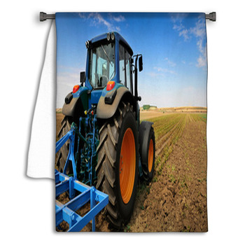 The Tractor - Modern Farm Equipment In Field Towel
