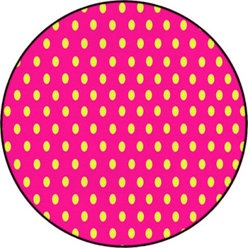 The Yellow Polka Dot With Pink Background Round Rug