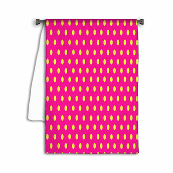 The Yellow Polka Dot With Pink Background Towel