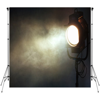 Theater Spot Light With Smoke Against Fleece Backdrop