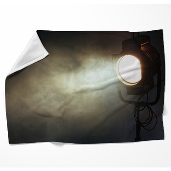 Theater Spot Light With Smoke Woven Throw Blanket
