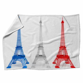 Three Eiffel Towers In French Flag Colors Fleece Blanket