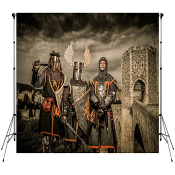 Three Knight In Armor Custom Size Backdrop