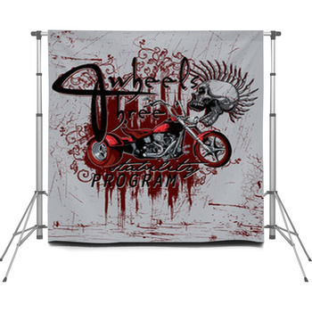 Three Wheels/ Scratches Are Custom Size Backdrop