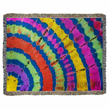 Tie-Dye Pattern Woven Throw Blanket