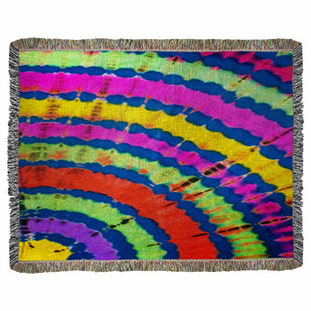 Tie-Dye Pattern Woven Throw Blanket