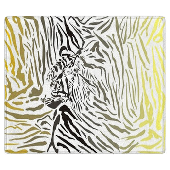 Tiger Camouflage Background With Head Bath Mat
