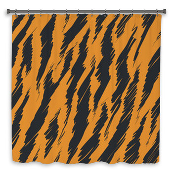 Tiger Stripes Skin Seamless Pattern Shower Curtain