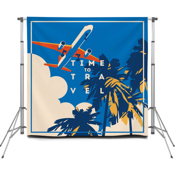 Time To Travel And Summer Holiday Custom Size Backdrop