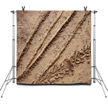 Tire Tracks In The Mud Fleece Backdrop
