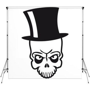 Top Hat Skull Custom Size Backdrop