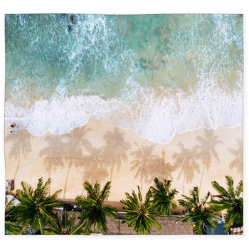 Top View Of A Woman Sunbathing Custom Size Floor Mat