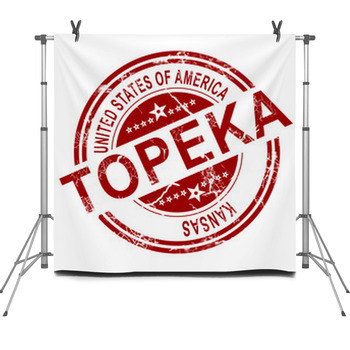 Topeka Stamp With White Background Fleece Backdrop