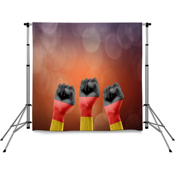 Torcida Da Alemanha Fundo Bokeh Pole Pocket Backdrop