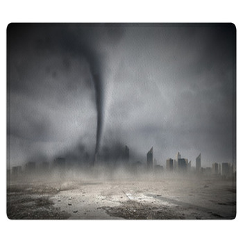 Tornado Above City Bath Mat