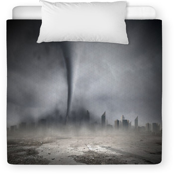 Tornado Above City Toddler Duvet