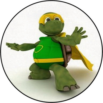 Tortoise Superhero Round Rug